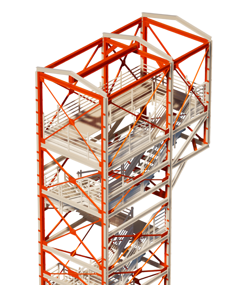 Estrutura metálica — render Plenum